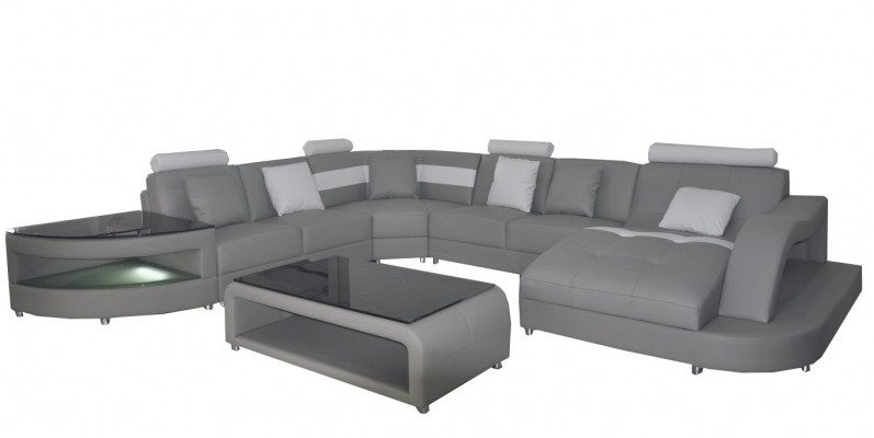 Leren bankstellen woonlandschap hoekbank ontwerp Modern bank U-vorm + tafel