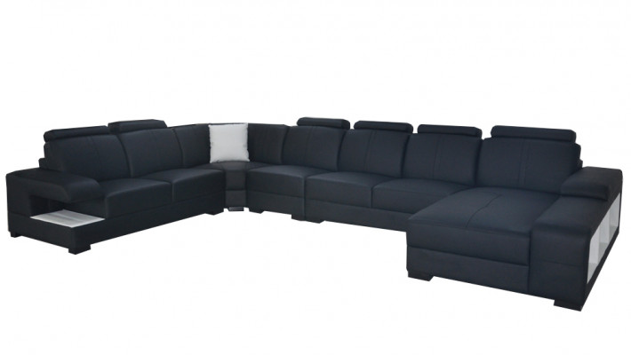 Leder bankbekleding zitontwerp moderne hoekbank U-vorm woonlandschap