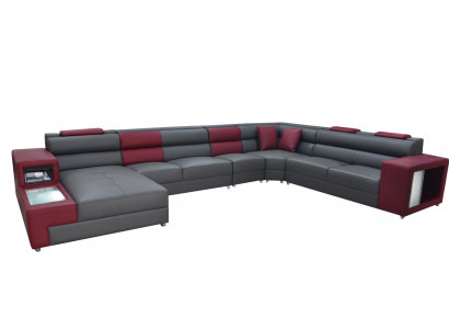 Ontwerper Leren Bekleding Hoekbank Leren Bankstel Bekleding Hoek Landschap Kamer XXL