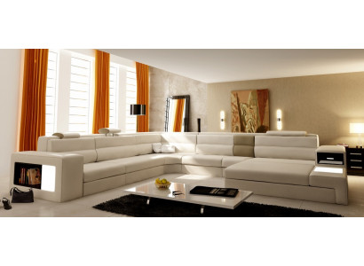 Leren bankbank Woonwijk hoekbank hoekbank set Ontwerp Modern Bank Nieuw B2006