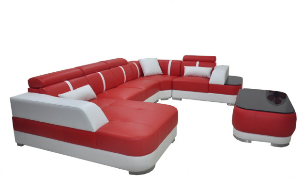 Ontwerp Hoekbank Zitbank Lederen Bekleding Hoekbank Woonlandschap Bank met USB