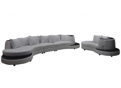 Woonontwerp Bank Ronde Hoekbank Bekleed Ronde Zitset Kamer Landschap USB