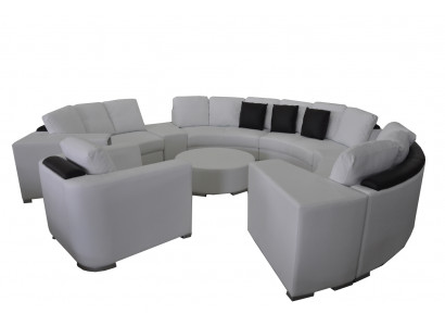 Ronde hoekbank bank XXL Grote ronde bank woonlandschap U-vorm fauteuil bekleding