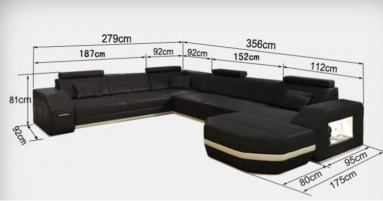 Leder Hoekbank Hoekbank Hoekbank Bank Bank Woonlandschap Bekleding Tafel USB