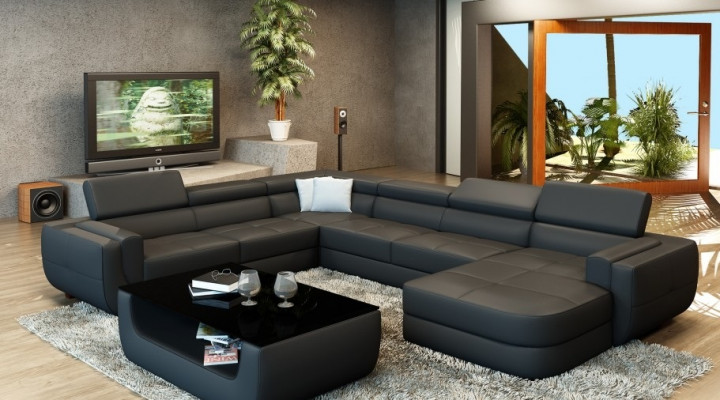 Exclusieve U-vorm design bank Luxe en elegantie met echt houten frame