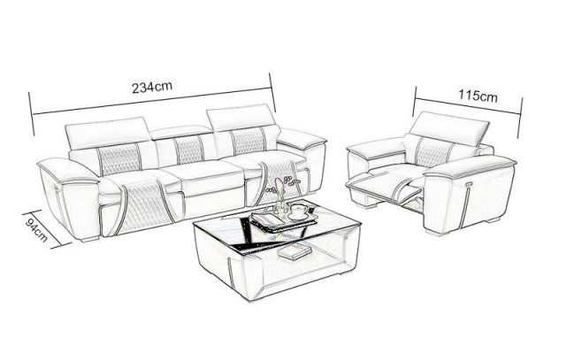 Multifunctionele bank Relax bankstel bekleding bank 3+2+2 zitsbanken zitplaatsen