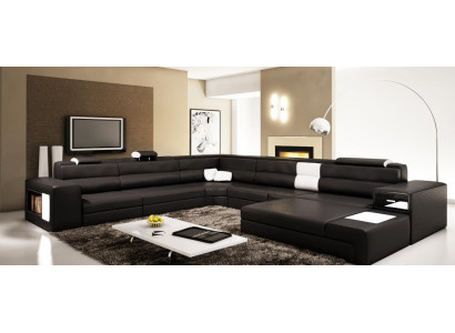 Leren bank Woonlandschap U-vorm Set Ontwerp Modern Bankstel