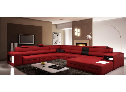 Hoekbank Bank Bank Bekledingsset Design Leer Textiel Lounge Landau R