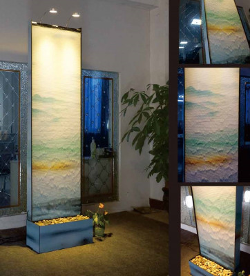 Scheidingswand waterval zuil muren watermuur LED 60x210cm waterwanden