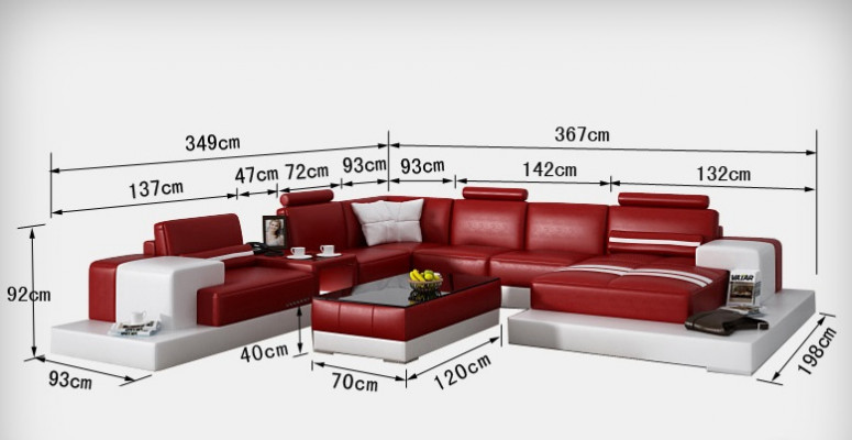 Leren bank Bank Woonlandschap Hoekbank Hoek set Decor Ontwerp Modern