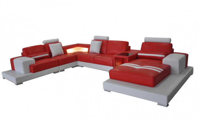 Leren bank Bank Woonlandschap Hoekbank Decoratief Ontwerp Modern Sofa