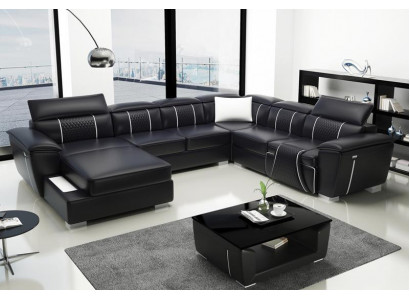 Hoekbank woonlandschap bank bank bekleding leer design ontspanning multifunctioneel U-vorm