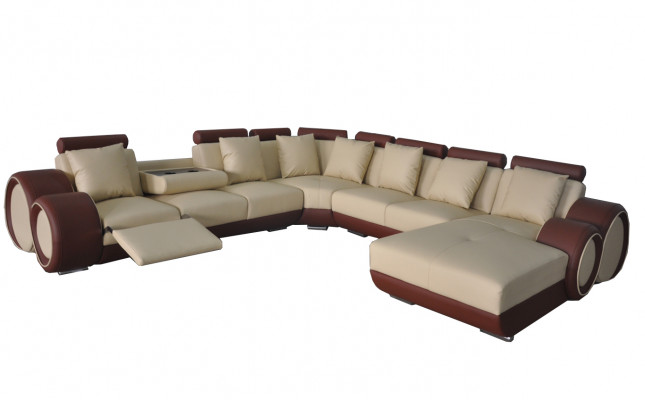 Bank Hoekbank Leren Hoekbank Set Hoek Landschap Bekleding Decoratie Design Wonen
