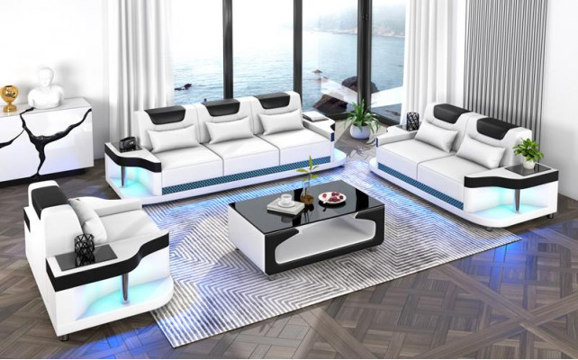 Sofaset 3+2+1-zitsset Design Bank Beklede banken Woonkamerset Leer