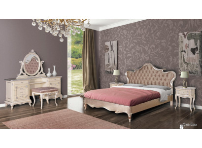 Luxe slaapkamer set Bed Nachtkastjes Kruk Kaptafel Spiegel Volledig nieuw