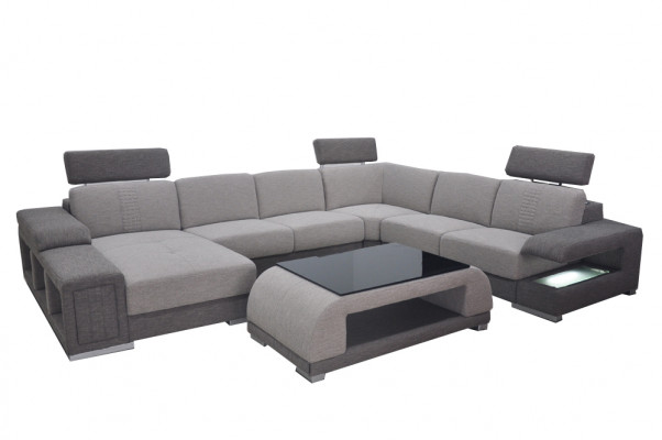 Hoekbank Hoek Modern XXL Bank Woonlandschap Textiel Set U Vorm B2015 Stof.