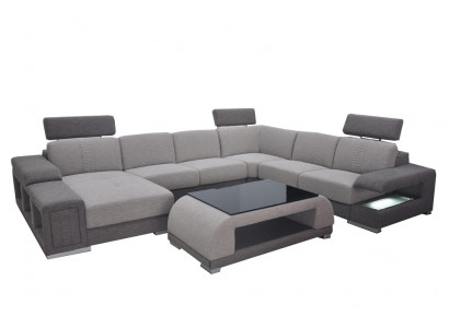 Hoekbank Hoek Modern XXL Bank Woonlandschap Textiel Set U Vorm B2015 Stof.