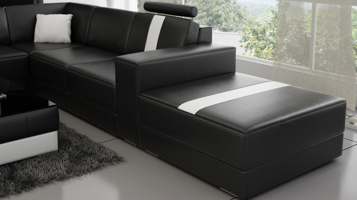 Leren hoekbank U-vorm bank woonlandschap hoekbank set modern design bank K5010.