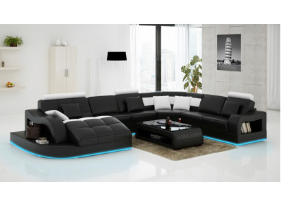 Leren bankstel bank woonlandschap hoekbank hoekstel design modern sofa L6015B