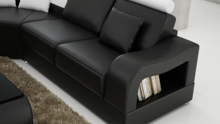 Leren bankstel bank woonlandschap hoekbank hoekstel design modern sofa L6015B