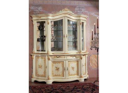 Vitrine glazen kast vitrine woonkamer hout dressoir Italiaanse meubels rek