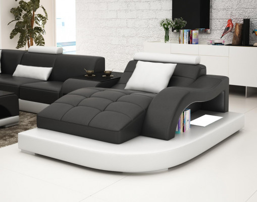 Leren bankstel Bankstel Hoekbank Hoekbankset Ontwerp Moderne Sofa + USB Rood