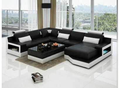 Leren bank hoekbank design bankstel woonlandschap hoek zitkussen Ulm Nieuw  Leren bank hoekbank ontwerp bankstel woonlandschap hoek zitkussen Ulm Nieuw