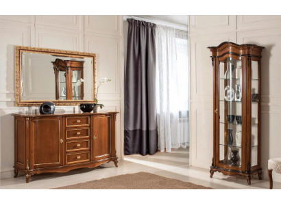 Eetkamer set vitrinekast dressoir spiegel buffet Italiaans meubilair 3-delig
