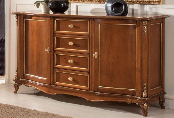 Eetkamer set vitrinekast dressoir spiegel buffet Italiaans meubilair 3-delig