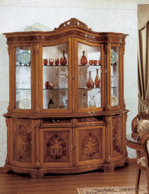 xxl Vitrine Glazen Kast Echt Hout Vitrine Dressoir Italiaanse Meubels Kasten  xxl Vitrine Glazen Kast Echt Hout Vitrine Dressoir Italiaanse Meubels Kasten