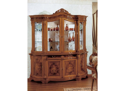 xxl Vitrine Glazen Kast Echt Hout Vitrine Dressoir Italiaanse Meubels Kasten  xxl Vitrine Glazen Kast Echt Hout Vitrine Dressoir Italiaanse Meubels Kasten