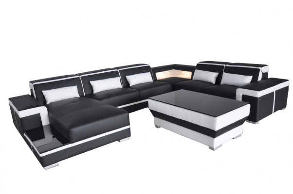 XXL leren bankstel bekleding woonbank zithoek hoekbank bankstellen + tafel  XXL leren bankstel bekleding woonbank zithoek hoekbank bankstellen + tafel