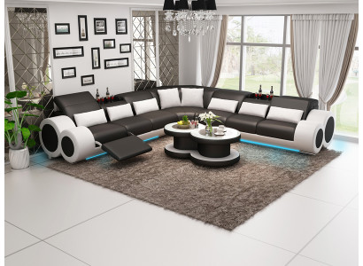 Lederen bank Bank Woonlandschap Hoekbank Hoek Opstelling Ontwerp Modern Bankstel G8035C