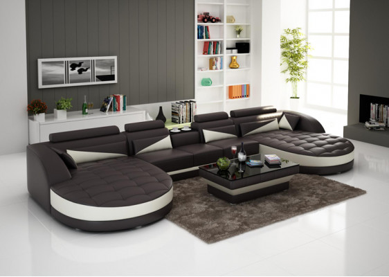 Modern design U-vormige hoekbank voor een stijlvol woonkamer.