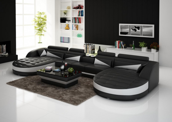 Modern design U-vormige hoekbank voor een stijlvol woonkamer.