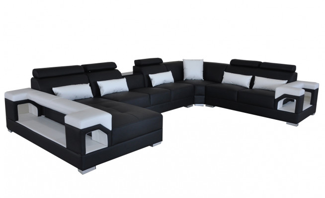 Compleet set kussens lederen bankstel woonlandschap hoekbank set modern bankstel USB.