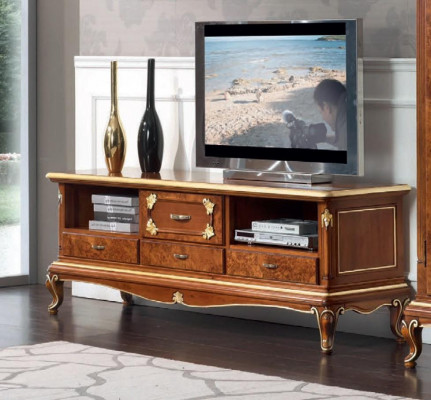 Italiaanse woonkamer woonwand rtv Tv dressoir kast vitrine wandplank 3-delig