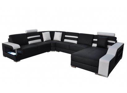 Eckbank met USB-bekleding van echt lederbank Sofas Bank Lounge meubilair