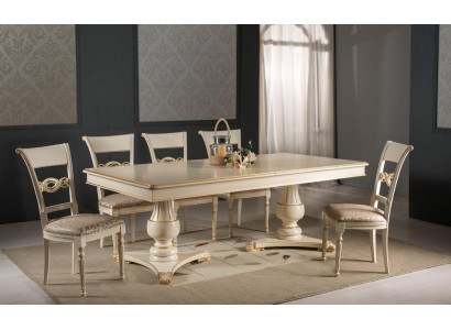 Compleet set eettafel 6 stoelen eetkamerset eetgroep houten tafel tafels 7-delig