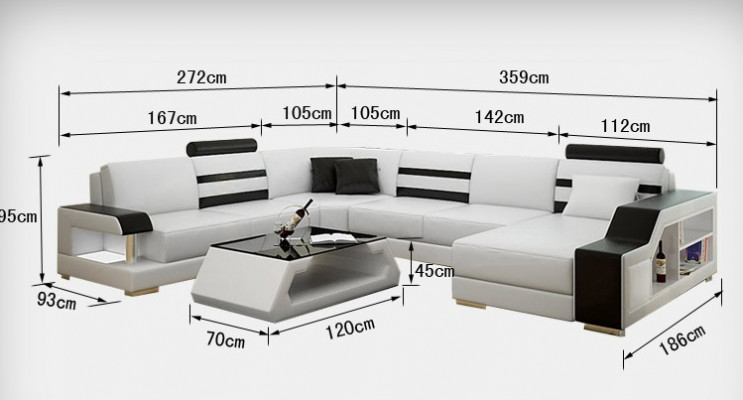 Lederen bank bank woonlandschap hoekbank hoekbank set design modern nieuw sofa L6016