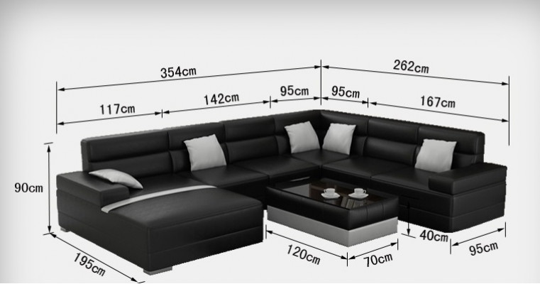 Leren bank Bank Woonlandschap Hoekbank Hoekbank Set Design Modern Bankstel F3016 nieuw