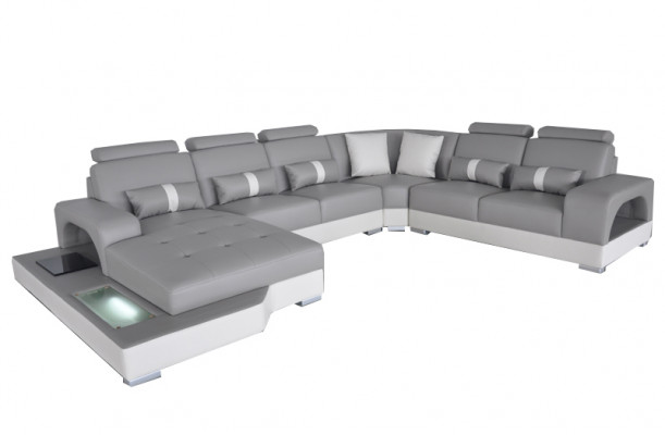 Leren hoekbank hoekwoonlandschap set design moderne bank