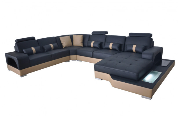 Leren hoekbank hoekwoonlandschap set design moderne bank