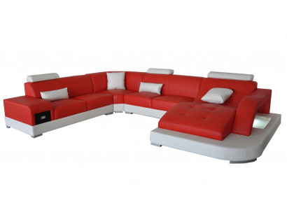 Leder Hoekbank Hoekwoonkamer Set Ontwerp Modern Bank Nieuw Banken USB Nieuw