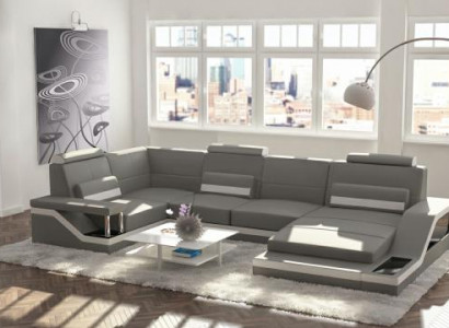Woonlandschap bank bekleding bankhoek hoekbank set textiel stof leer sofa's