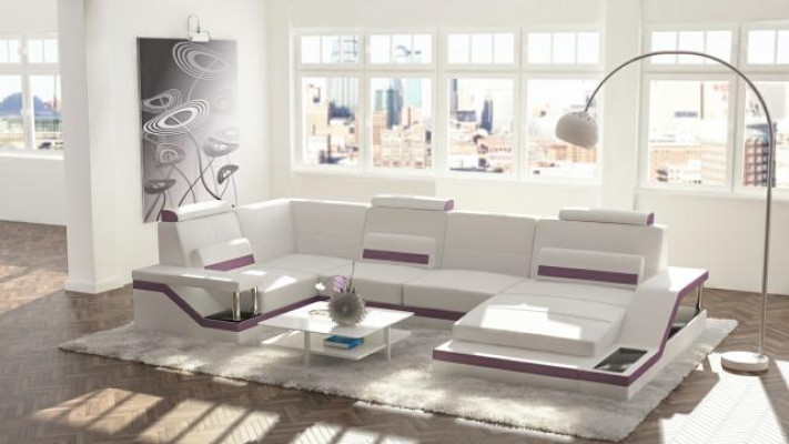 Woonlandschap bank bekleding bankhoek hoekbank set textiel stof leer sofa's
