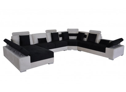 Leren bankstel Bankstel Woonlandschap Hoekbankstel Ontwerp Modern Bank U-vorm K5014 Nieuw