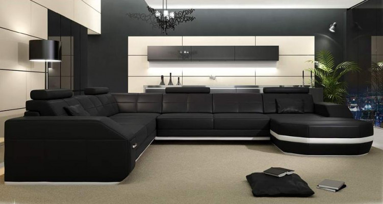 Leren bankbankwoonlandschap hoekbankhoekstel ontwerp moderne bank C4011 Nieuw