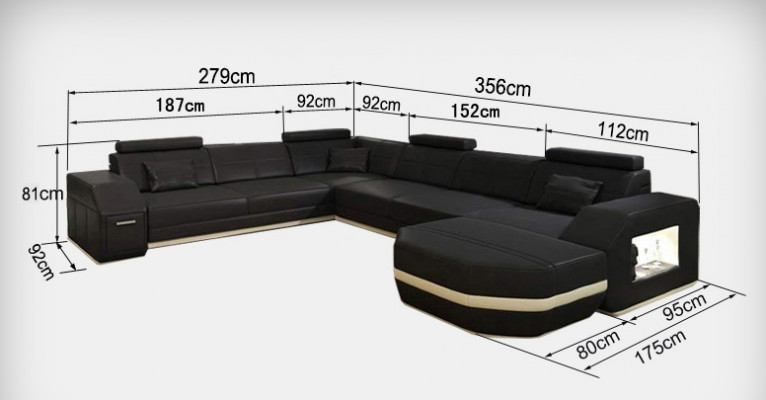 Leren bankbankwoonlandschap hoekbankhoekstel ontwerp moderne bank C4011 Nieuw