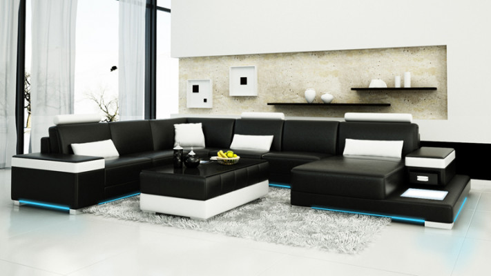 Leren bankstel bank woonlandschap hoekbank hoekstel ontwerp modern nieuw sofa L6013
